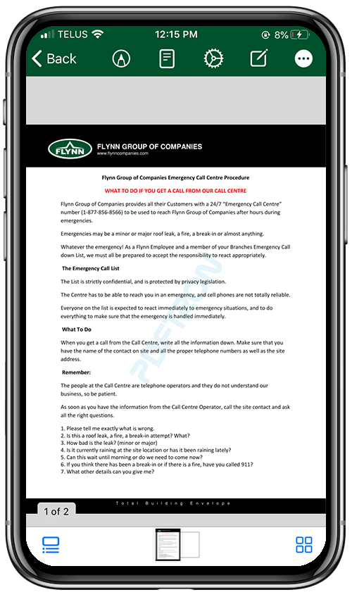 A screenshot of the document viewer section on the app