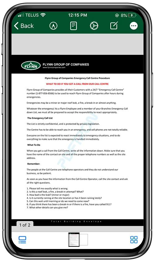 A screenshot of the document viewer section on the app